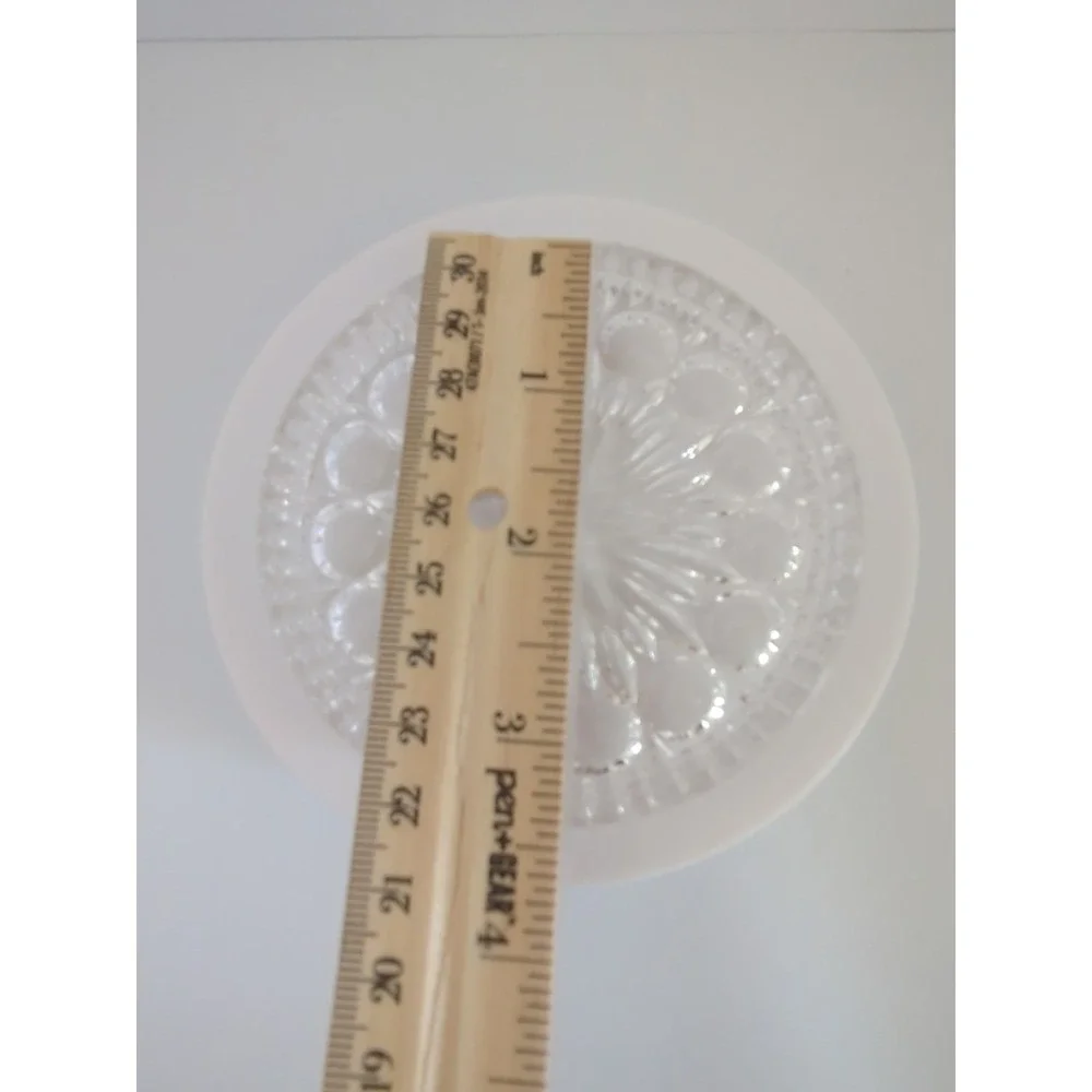 Vintage Pressed Clear Glass Coaster Round Bubble Trinket Dish 3.5 Inch Crystal